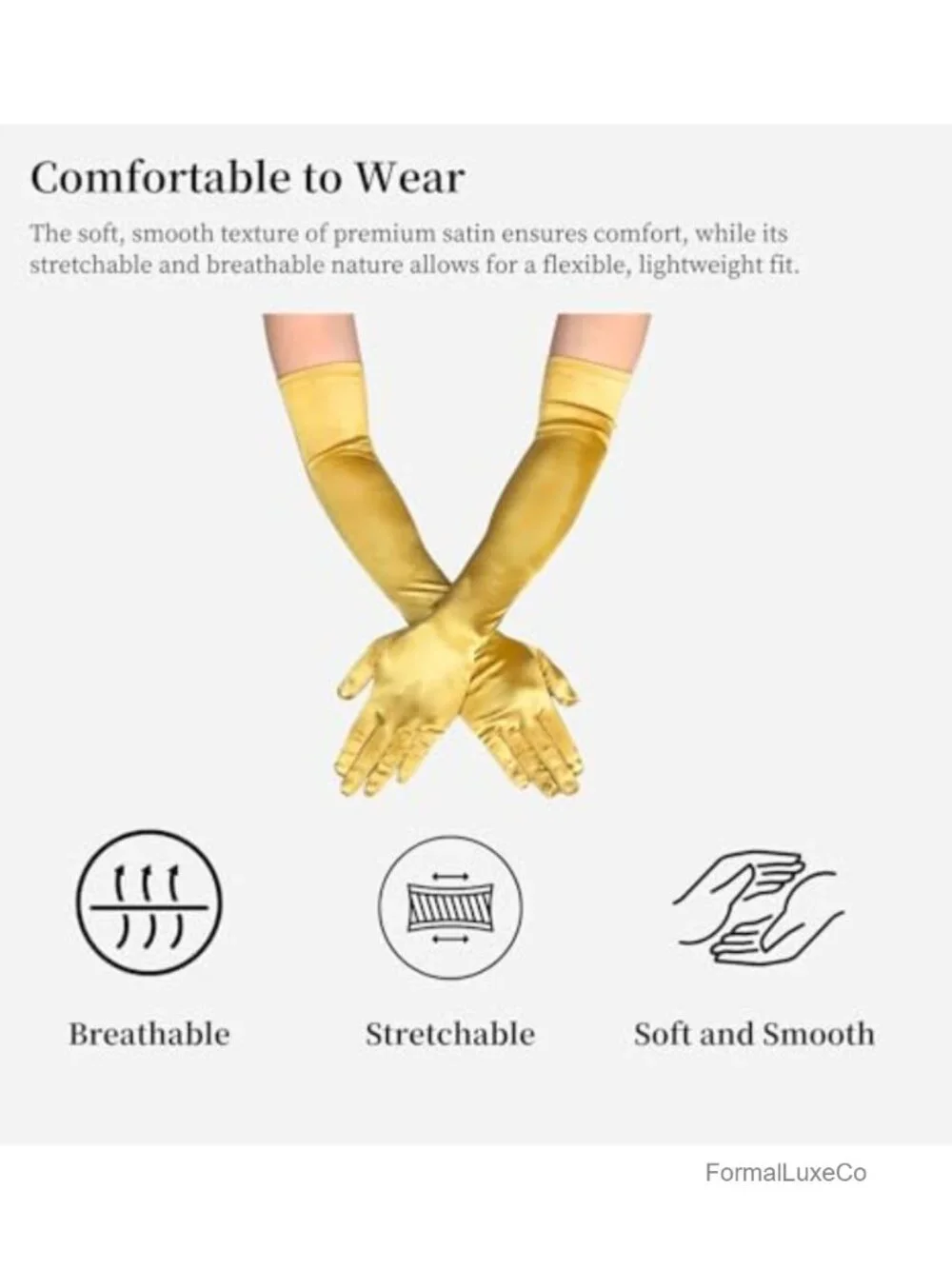 Women's Satin Opera Gloves 21.65 inch Elbow Length Formal Party Costume